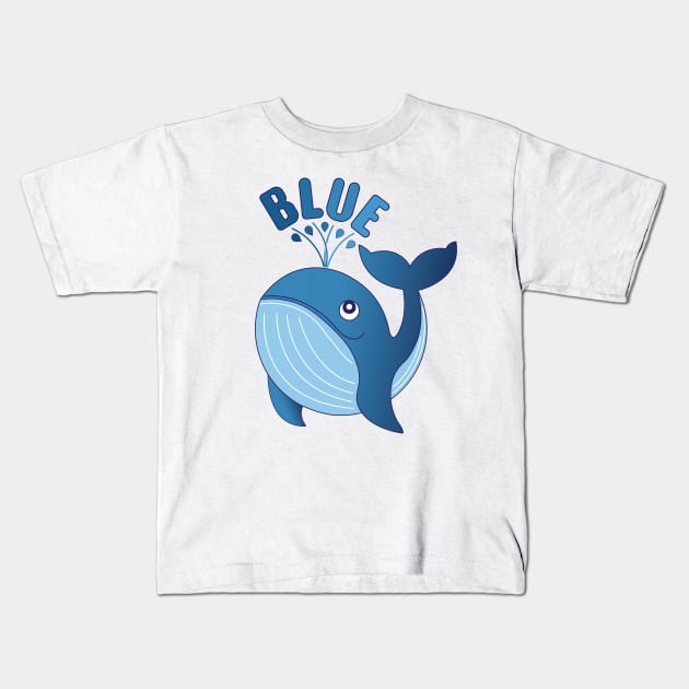 Blue Whale Kids T-Shirt by FunawayHit